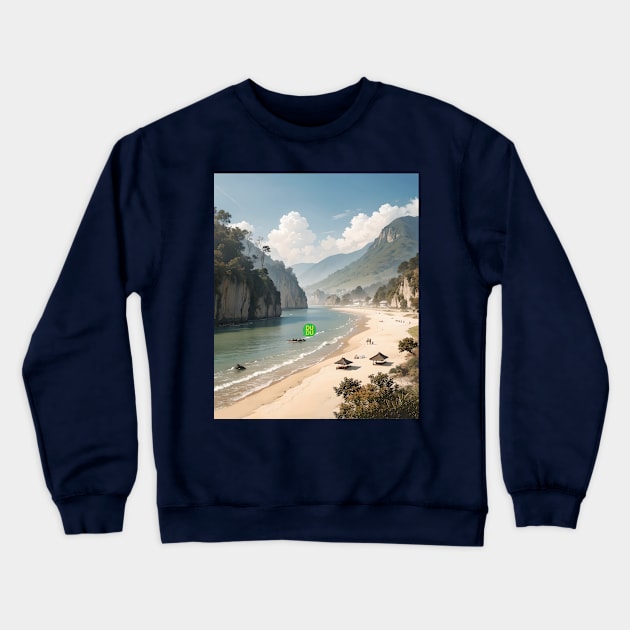 Tranquil Landscape : Tropical Beach Resort Vacation Crewneck Sweatshirt by Dudu